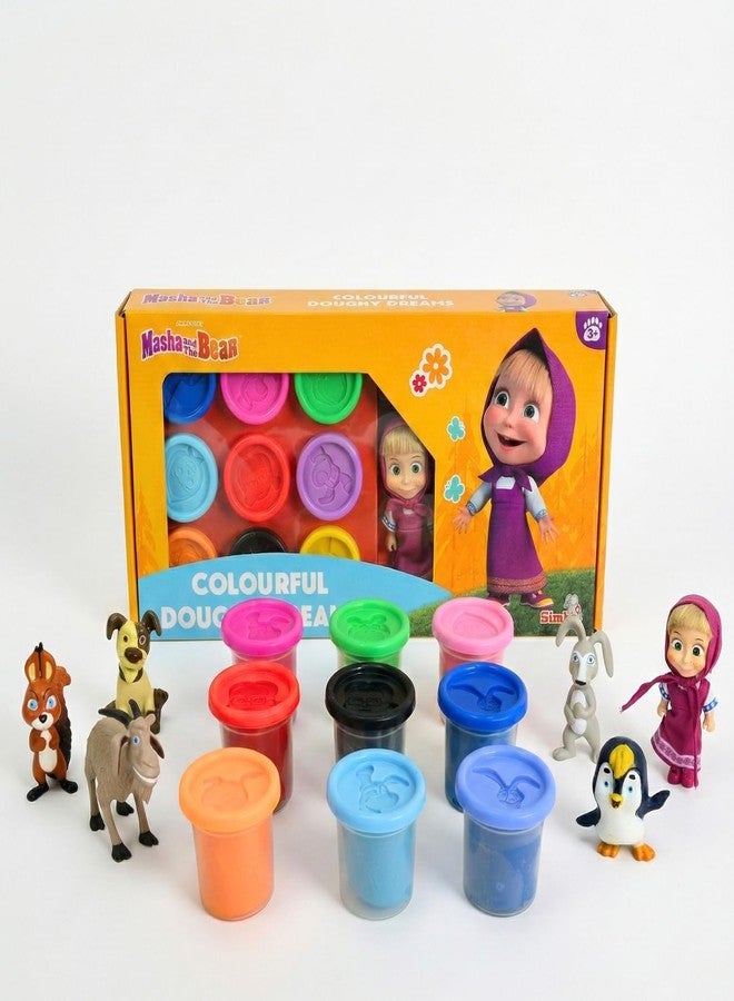 Simba Masha and The Bear Colourful Doughy Dreams Play Dough Set, Includes Masha with Animals Figure and Moulds for Kids 3+ - Image 5